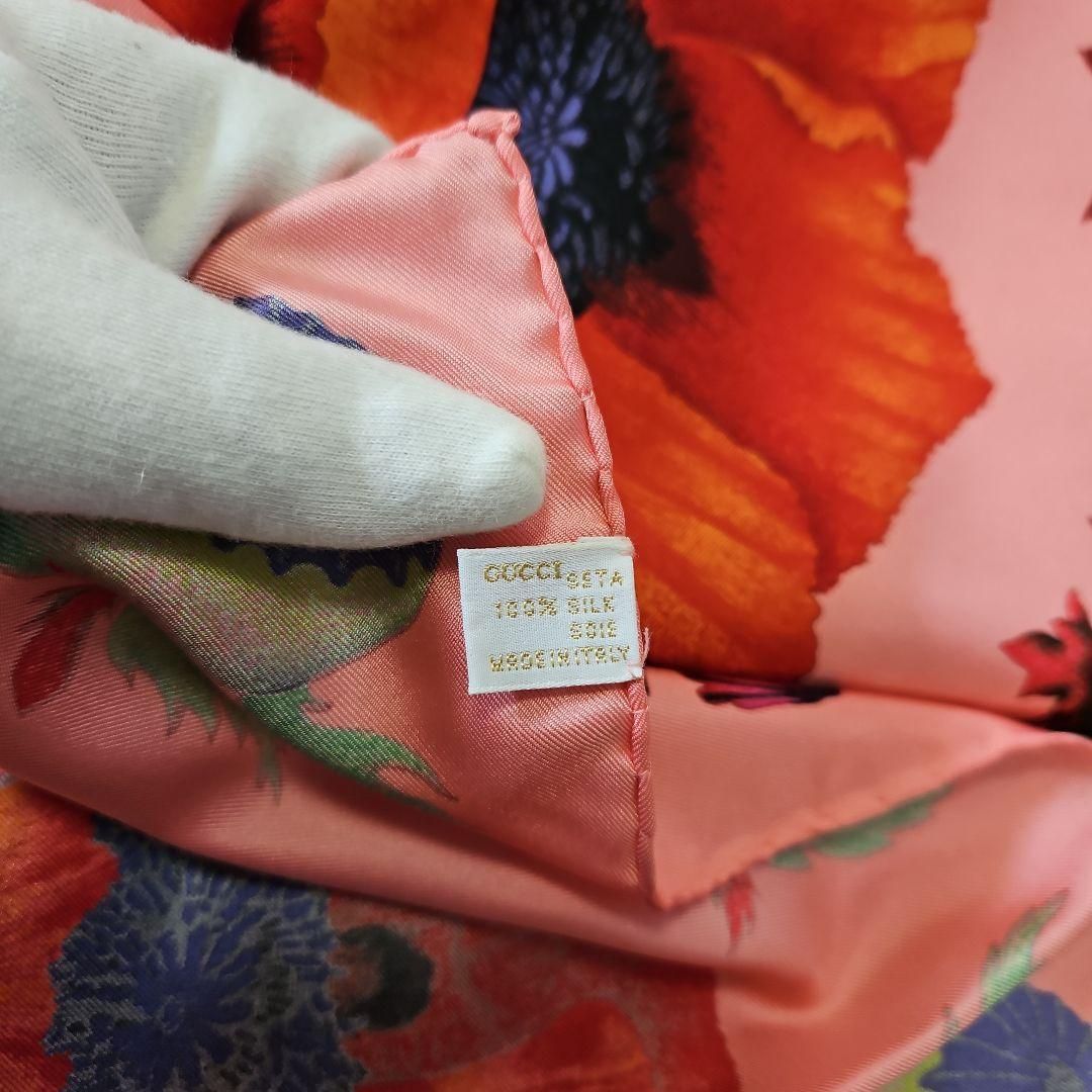 極美品】GUCCI グッチスカーフ 花柄 シルク タグ付き - メルカリ