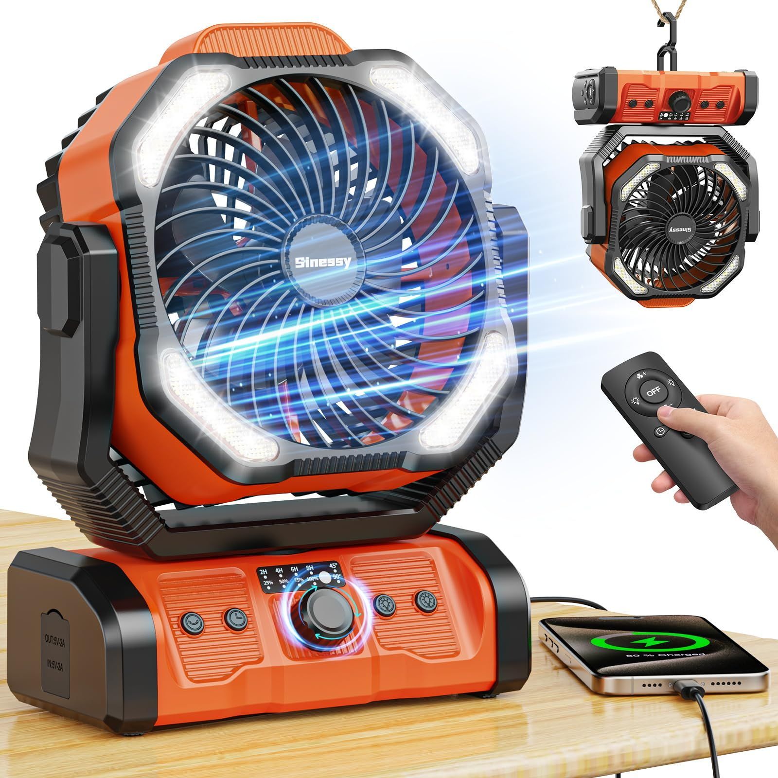 新着商品】アウトドア 卓上扇風機 充電式扇風機 20000mAh大容量 最大60