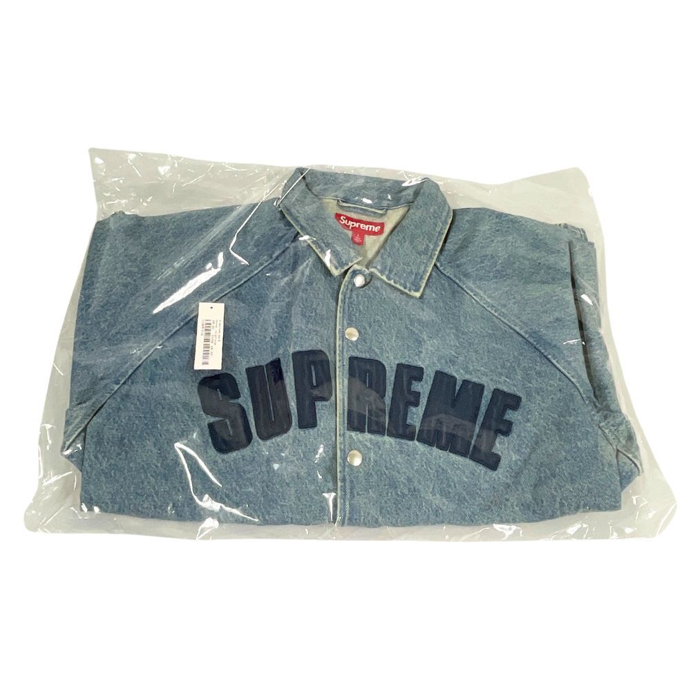新品Supreme アーチロゴ デニムコーチジャケット シュプリーム アーチ デニム コーチジャケット ブラック メンズ