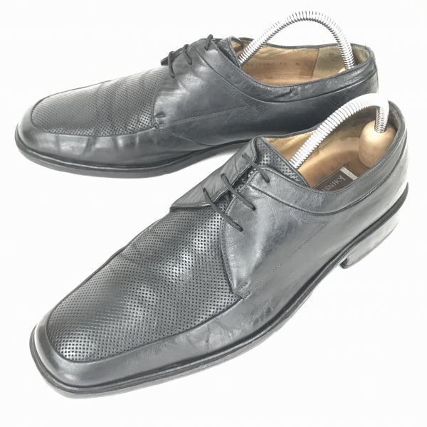 イタリア製 ジョンストン-マーフィー 本革 Uチップ 27.5 黒 ドレスシューズ ビジネス◆i-117