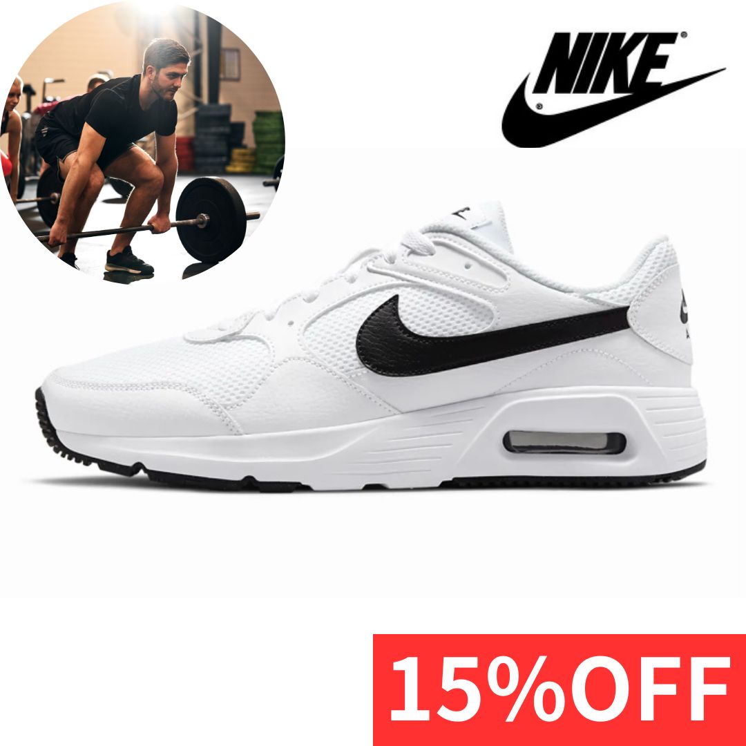 新品‼️ナイキ 定価11,330円 CW4554 102 ナイキ エアマックス SC  NIKE AIR MAX SC ホワイト/ホワイト/ブラック ジム ワークアウト ピラティス ヨガ ストレッチ ウォーキング 運動 25 25.5 26 26.5 27cm