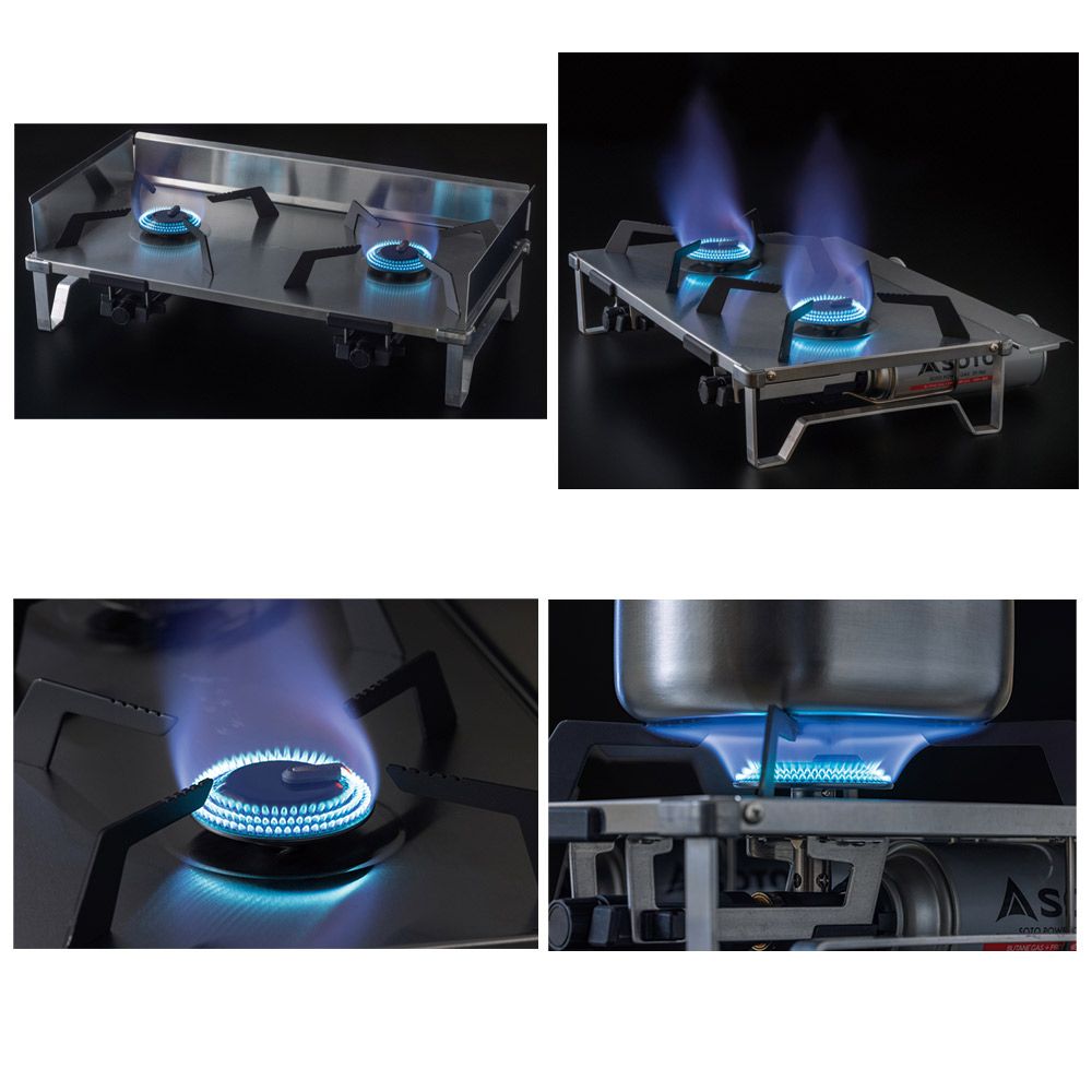 SOTO ソト レギュレーター 2バーナー ガスコンロ アウトドア　キャンプ ソト SOTO アウトドア レギュレーター2バーナーGRID コンロ 薄型