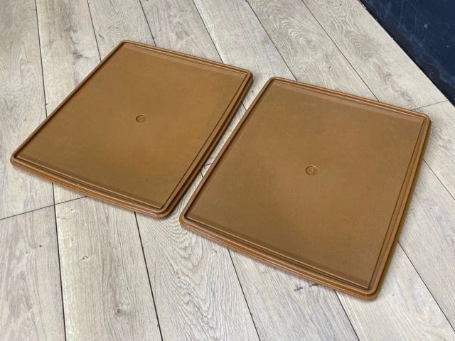 TUPPERWARE タッパーウェア 衣装ケース 4点セット 【中古】 スーパーケース 収納ケース ブラウン / 58325