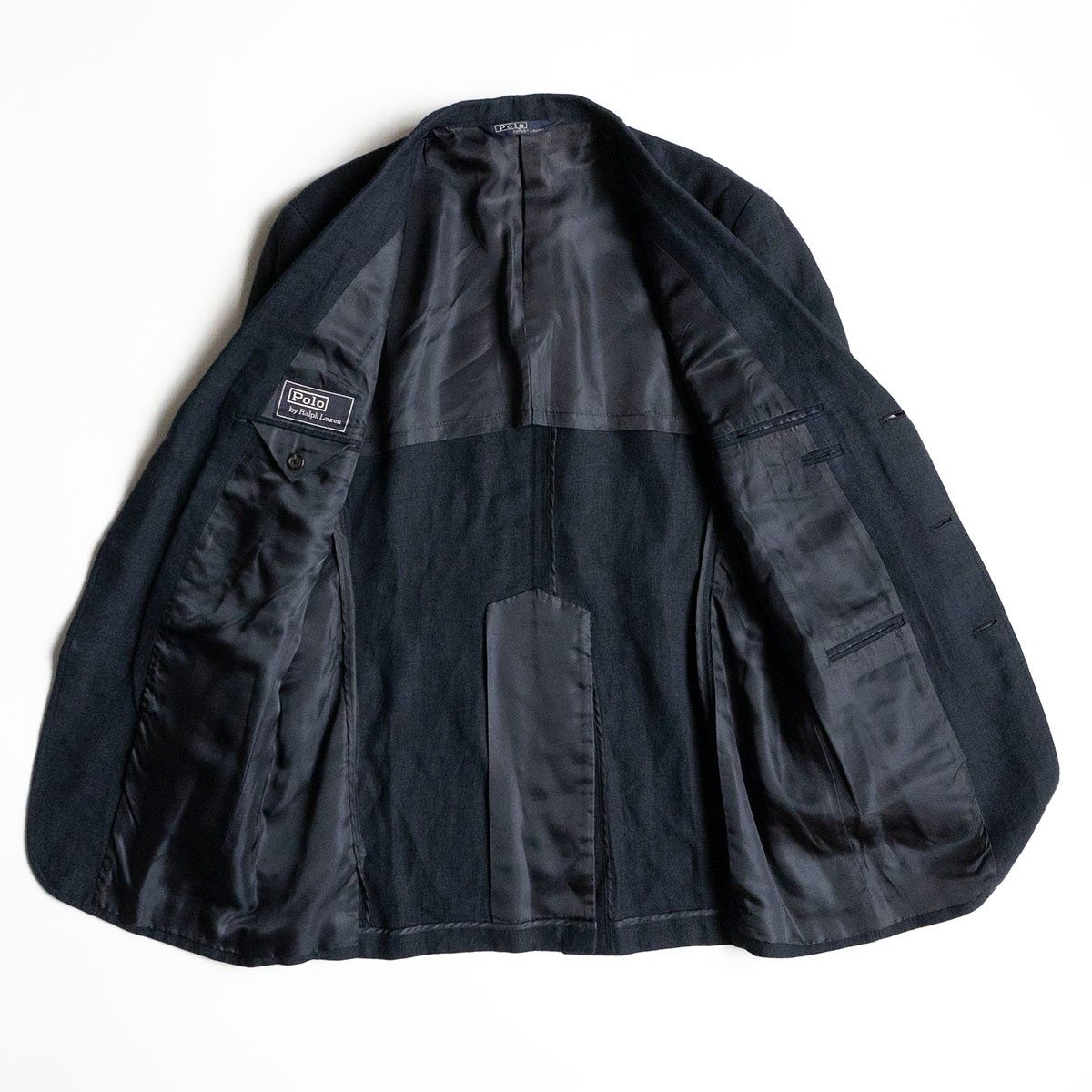 やま PoloRalphLaurenテーラ 最高級品】POLO RALPH LAUREN【リネン テーラードジャケット /紺ブレ