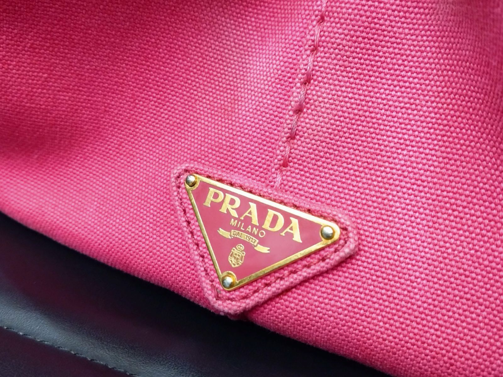 ☆NA04444 PRADA プラダ カナパ ハンド トートバッグ コットン