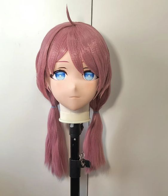 全頭マスク カツラ付き ロック付き NO.419 ドール ヘッドロリータ人形 コスプレ 変身 仮装 着ぐるみ kigurumi 二次元