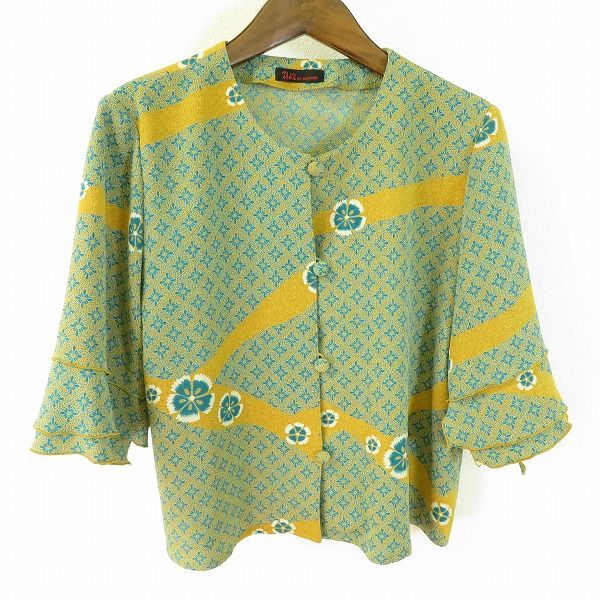 詩仙堂 花柄五分袖カーディガン 公式オンラインショップ】SHISENDO