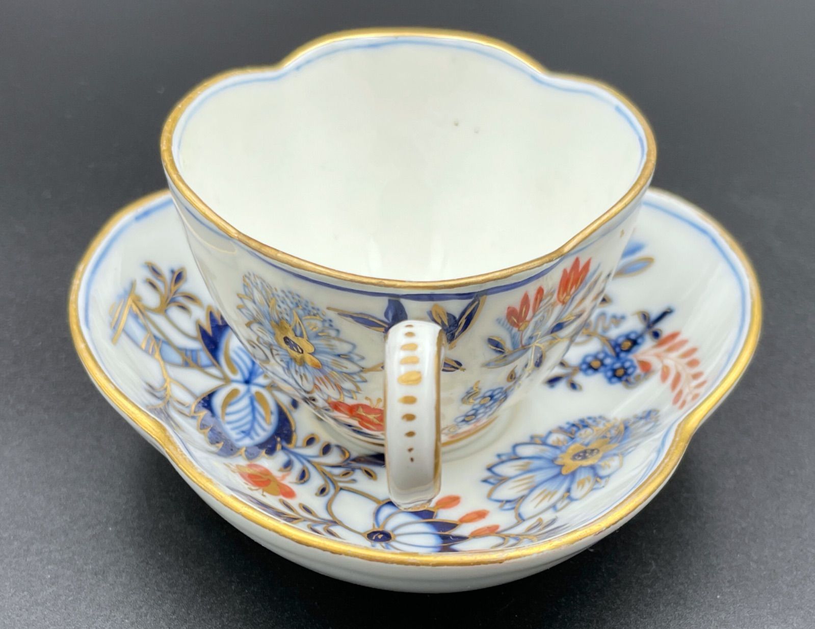 極希少】Meissen（マイセン） 一級品 四つ葉型カップ＆ソーサー 金彩と