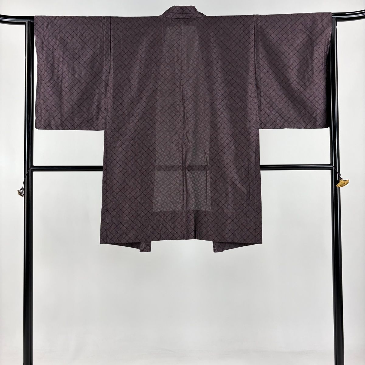 羽織 身丈97.5cm 裄丈63.5cm S やまと 菱 小豆色 正絹