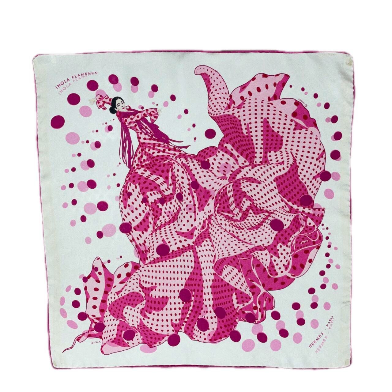 HERMES エルメス カレ45 HOLA FLAMENCA オラ フラメンカ シルク100 