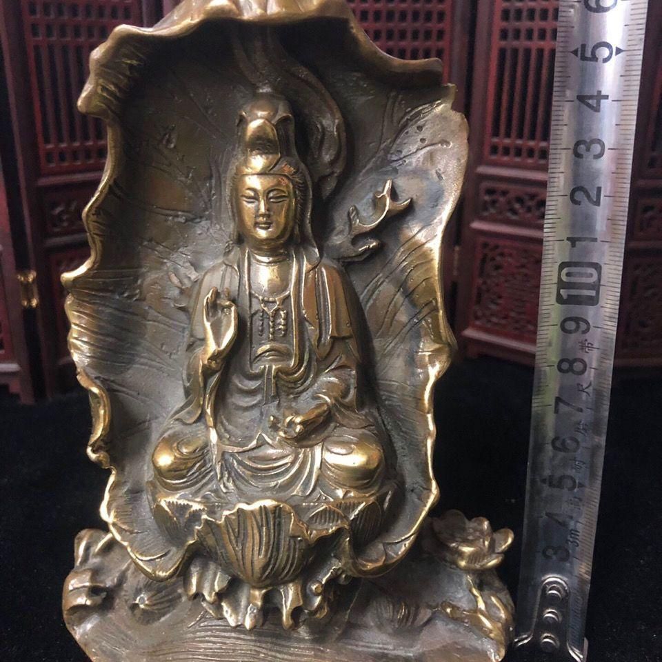 蓮華坐蓮観音 仏像 装飾品 工芸品 美術品 置物 - メルカリ