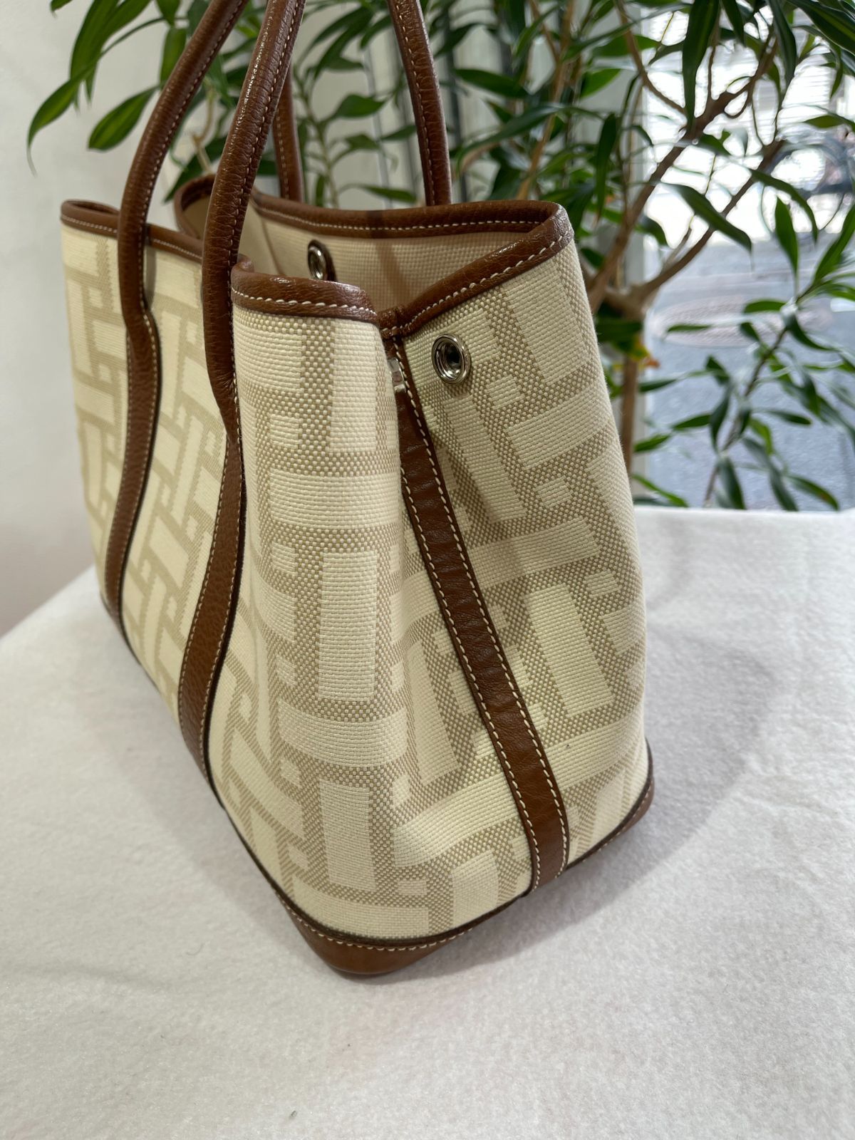 HERMES ガーデンパーティーTPMベージュ⁄ブラウン HERMES／エルメス