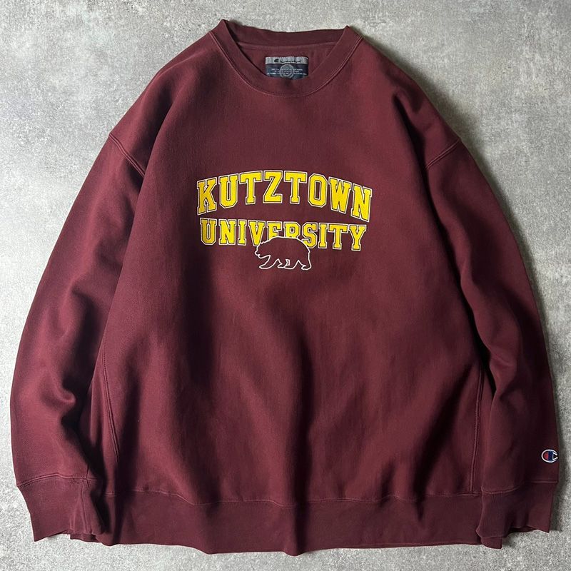 00s Champion 両面 2段 カレッジ プリント オリジナル リバースウィーブ スウェット トレーナー XXL / 00年代 オールド チャンピオン エンジ