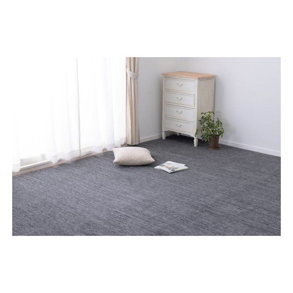 【新品】萩原  ハギハラ ペットに優しい平織カーペット ラウム カット可 江戸間3帖 約176×261cm ブラック 600017630 (2582538)