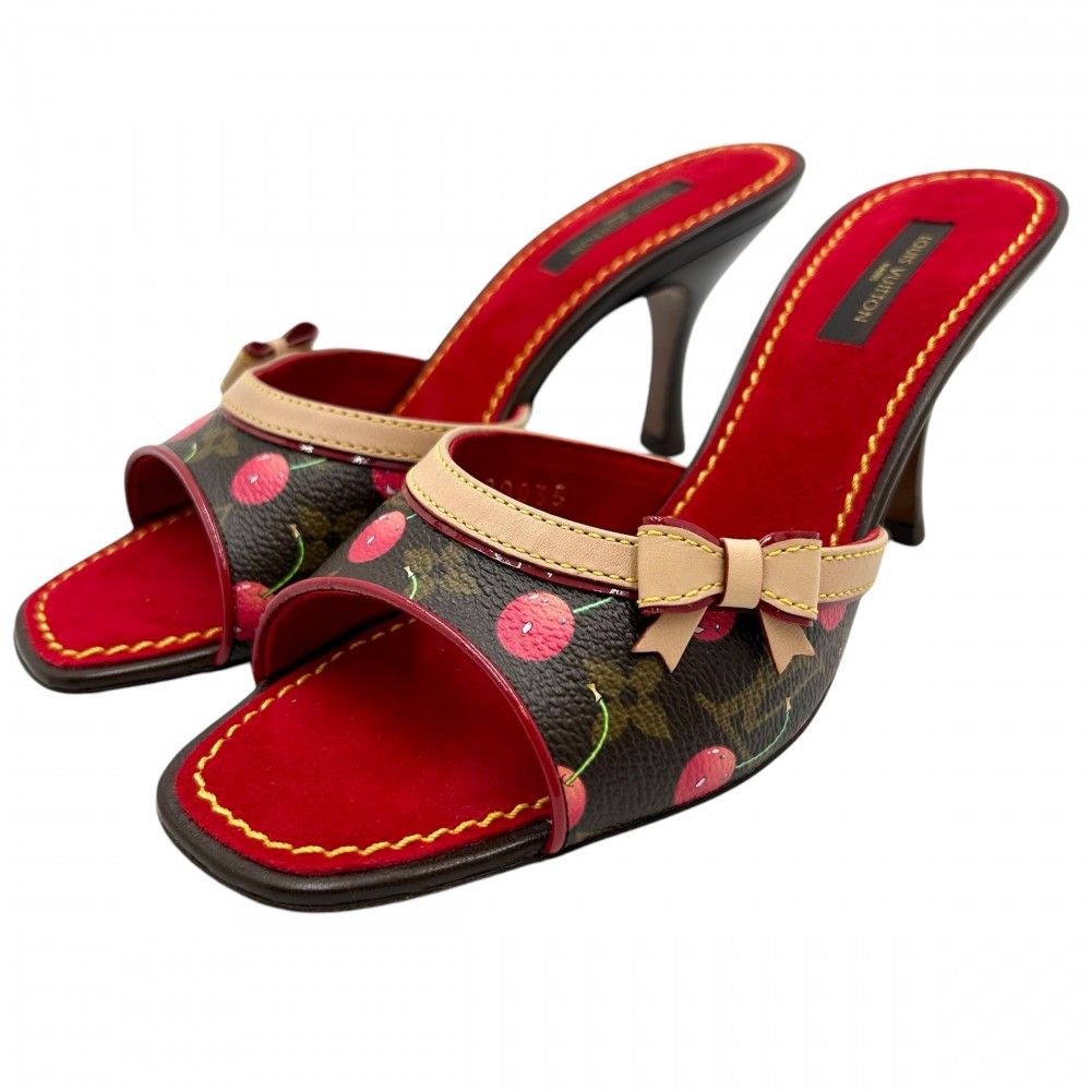 ルイヴィトン サンダル モノグラム レッド 美品