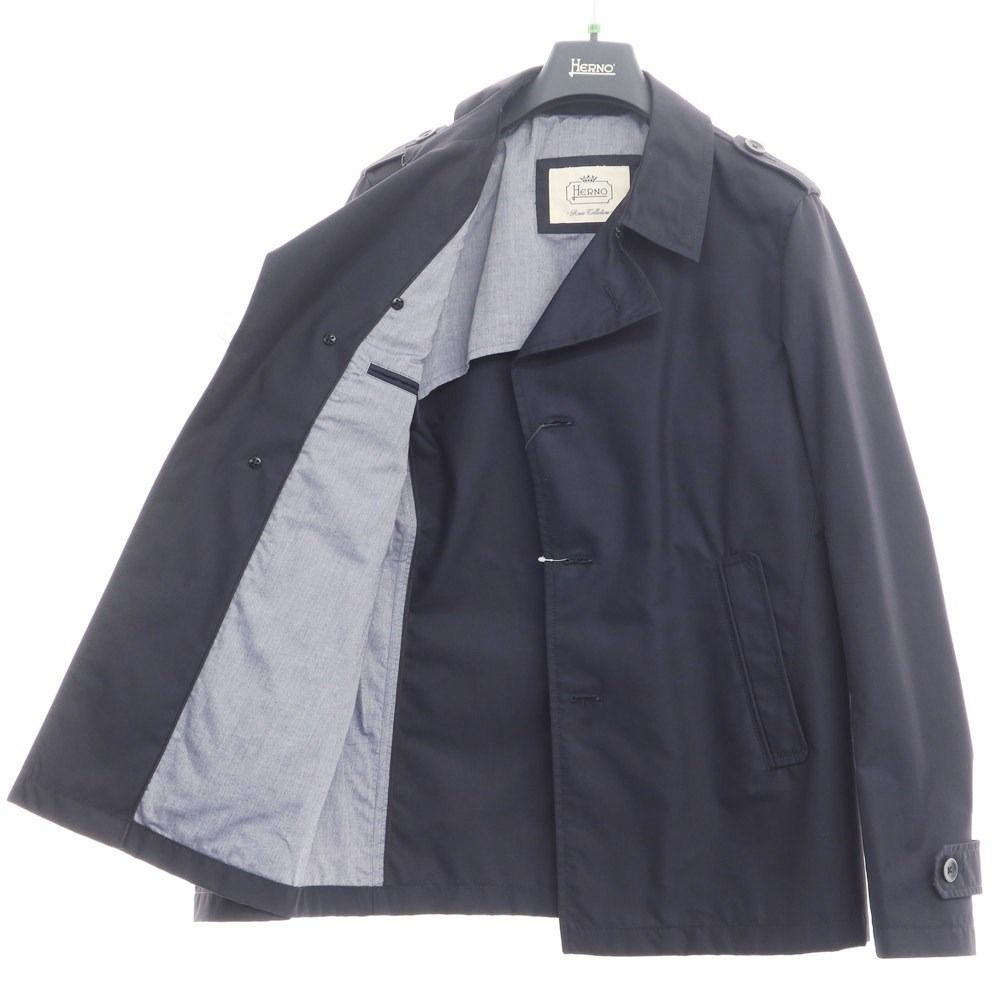 中古】ヘルノ コットンナイロン トレンチ ショートコート 48 メンズ