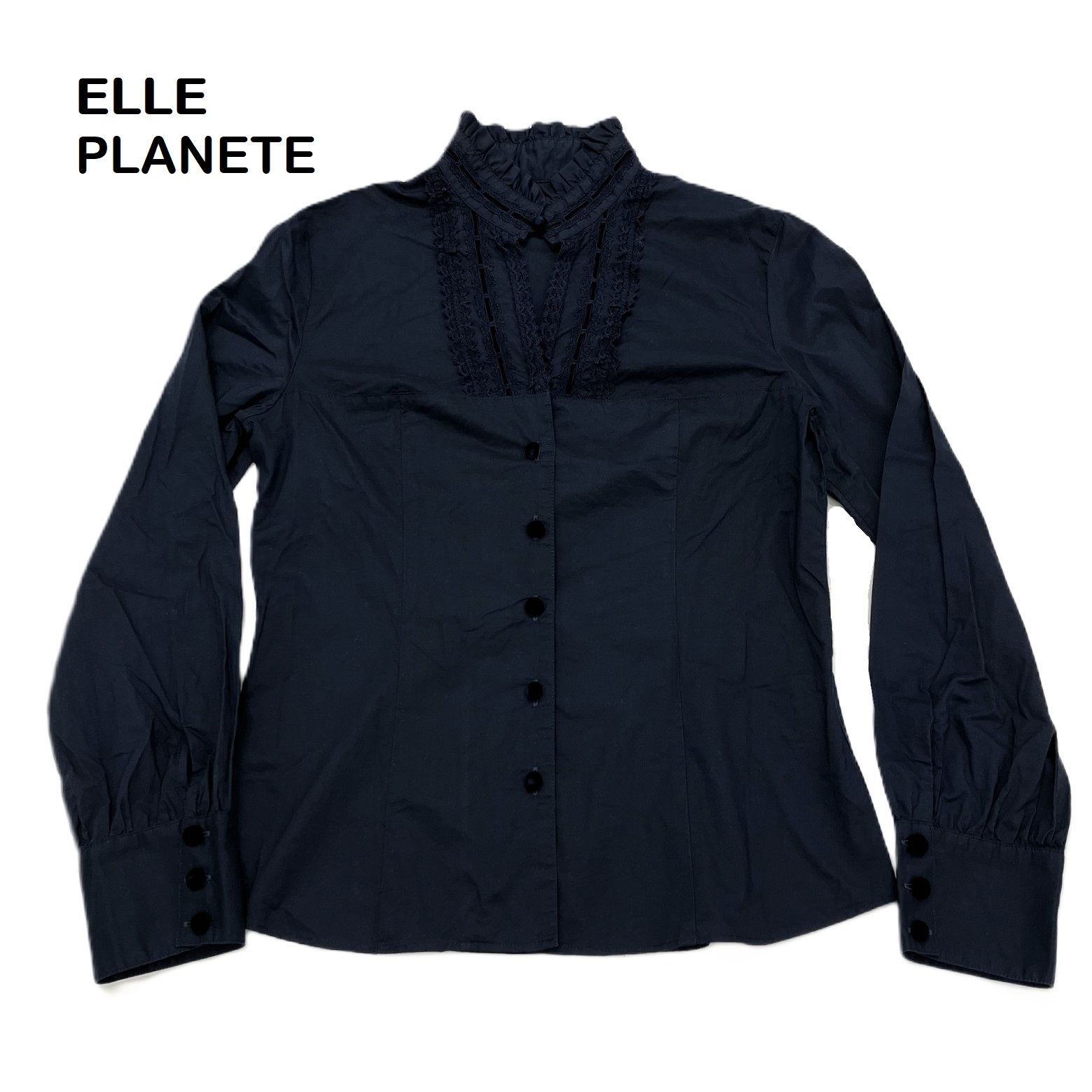 ELLE PLANETE/エルプラネット】フリルブラウス 長袖ブラウス 長袖 