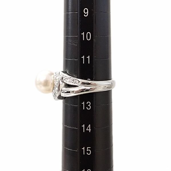 ポーラ アコヤ真珠 リング ダイヤモンド Pt900 POLA 中古 宝正 901477  