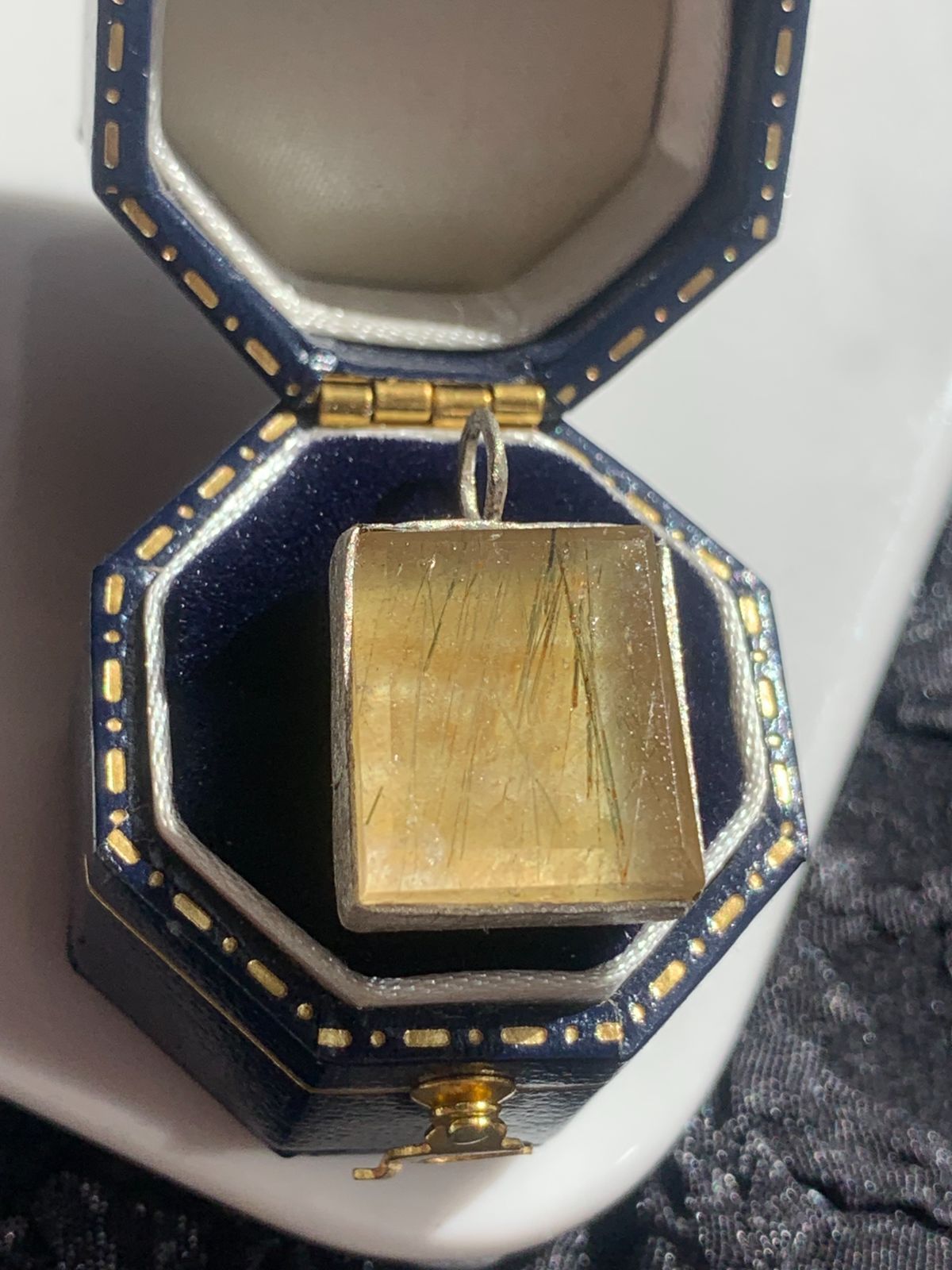 ブラックオニキス×ルチルクォーツ ダブレットストーン リング シルバー