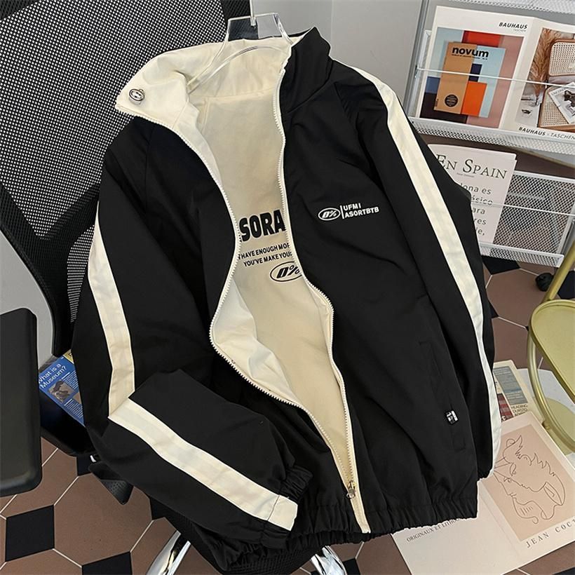 メンズジャケット スタジャン オーバーコート ブルゾン カジュアル服 両面着用可 ヒップホップ 運動着 アウター ワーク 仕事 上着 男子 外套 zz1127109899fd