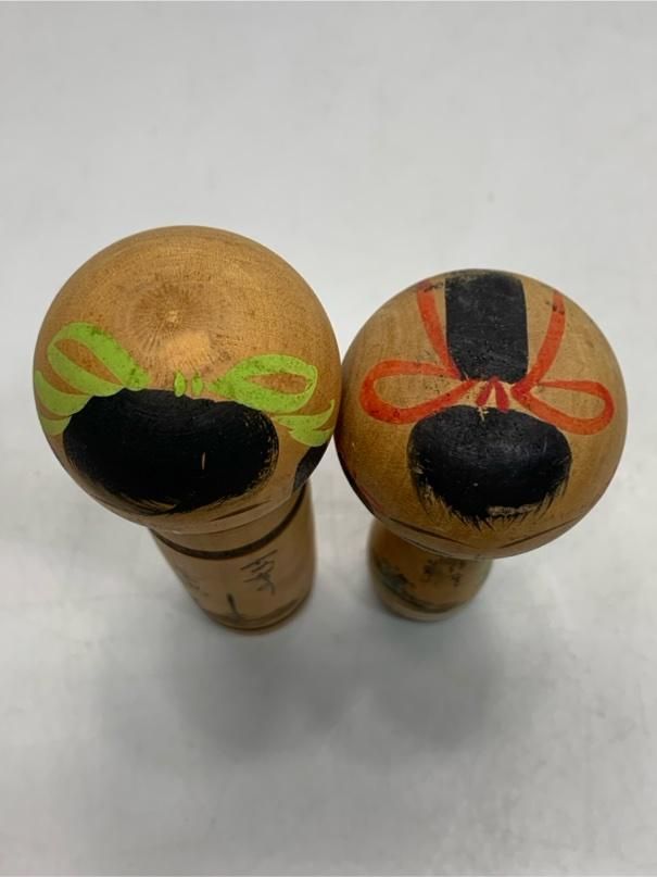 こけし 2体 こけし 2体セット 夫婦 ペア 風景画 民芸品 工芸品 昭和レトロ