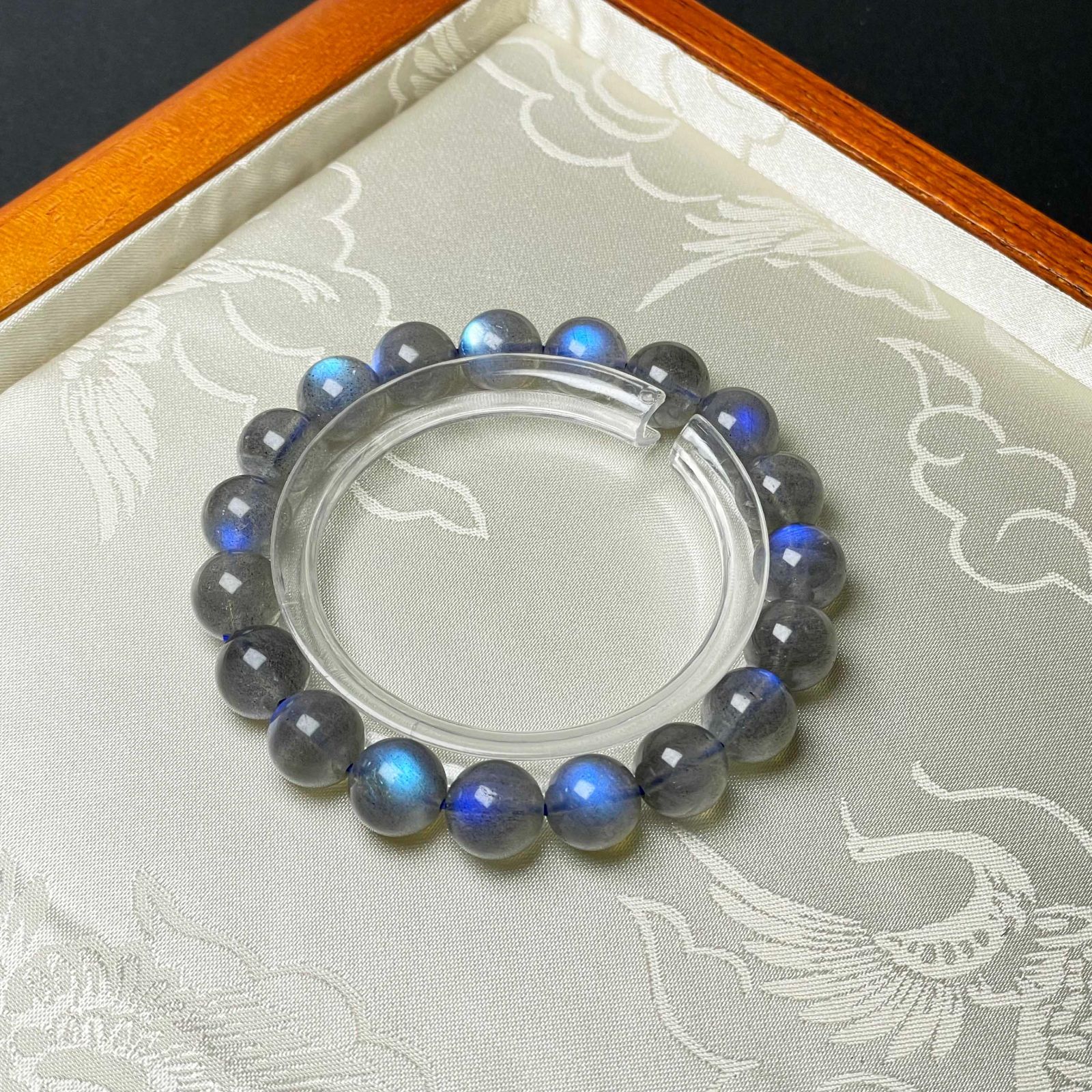 EU製 ブルーラブラドライト パワーストーン ブレスレット 幸運 開運 浄化 プレゼント 10.2-10.6mm ZB9485