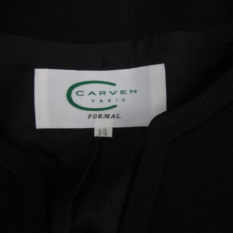 カルヴェン CARVEN ノーカラージャケット ミドル丈 総裏地 14