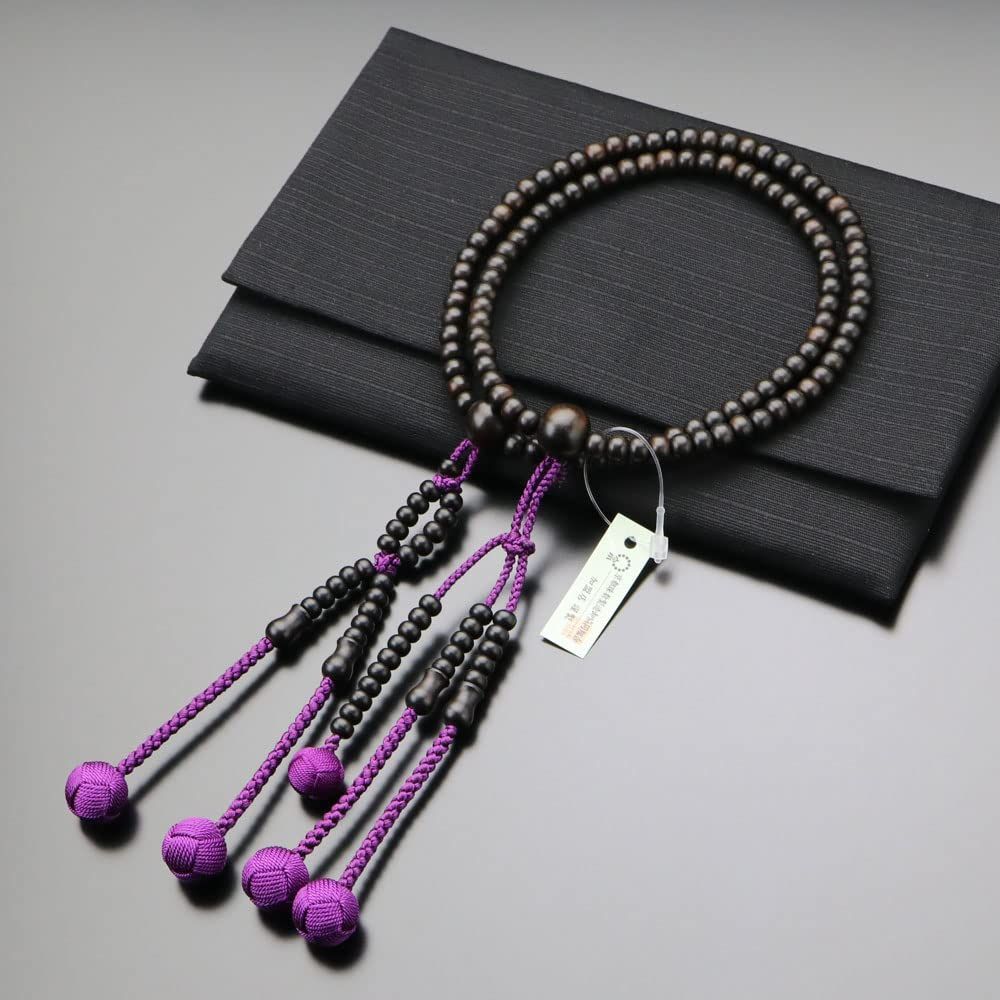 人気商品】≪特別価格≫念珠ドットコム 日蓮宗 数珠 女性用 8寸 縞黒檀