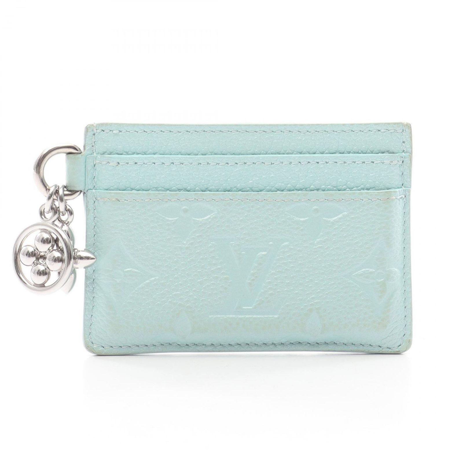 LOUIS VUITTON ルイ ヴィトン ポルトカルト LVチャーム モノグラムアンプラント ラグーン カードケース