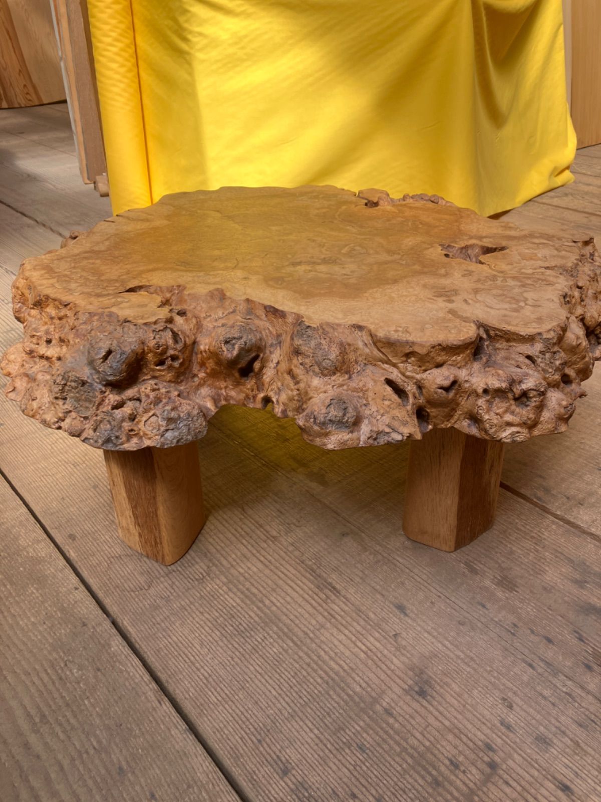 ✴︎花梨テーブル✴︎ちゃぶ台 ♭ 花梨 天然木 一枚板 無垢 座卓 座敷机 約70kg リビング