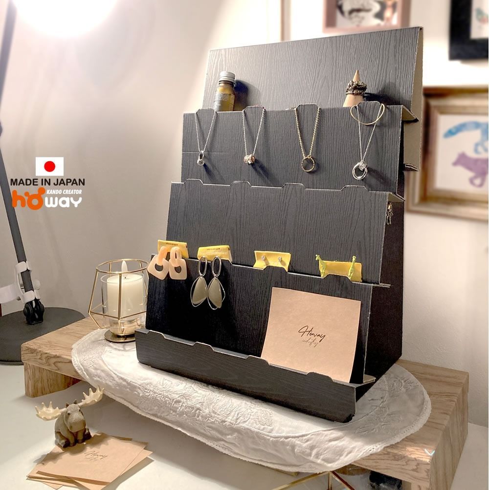 ハンドメイド 飾り台 数量限定】ハンドメイド飾り棚(ホワイト砂目) アクセサリー 什器