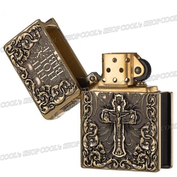 聖書 デザイン フルメタルジャケット オイルライター ZORRO 金 zippo 