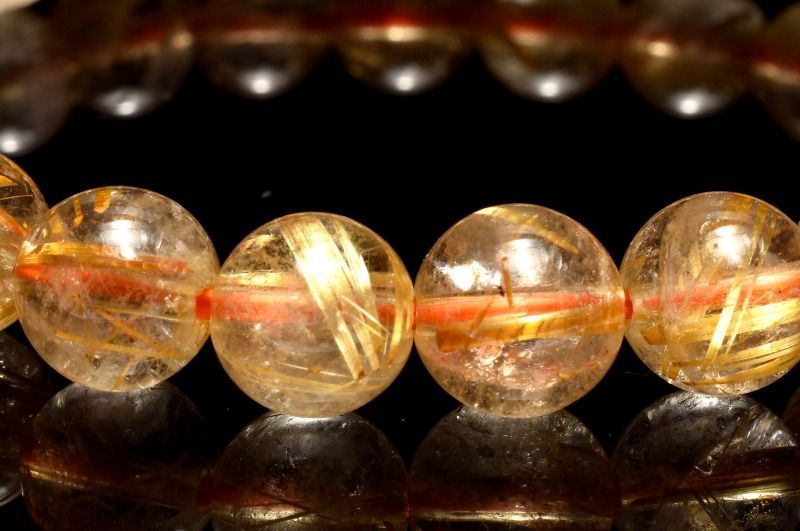 １点物 透明 高品質 ゴールドタイチンルチルクォーツ 8.5mm ブレスレット パワーストーン 天然石 _MA9517