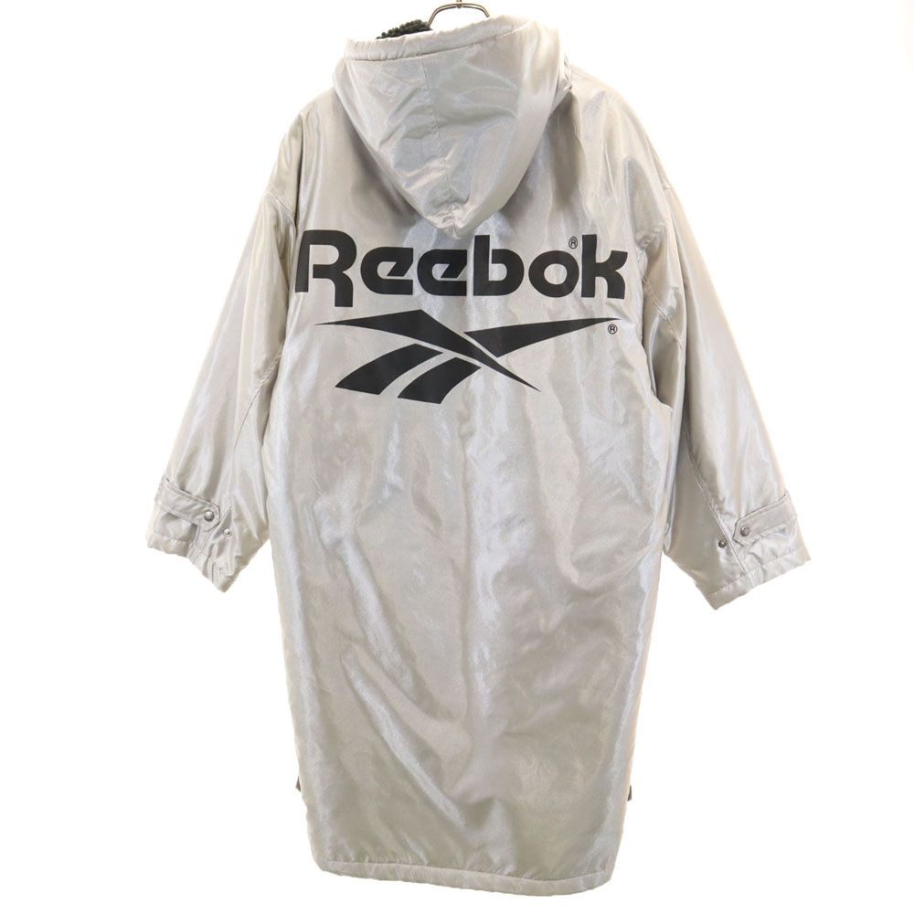 リーボック 90s オールド バックロゴ ベンチコート M グレー Reebok 裏ボア 中綿入り メンズ