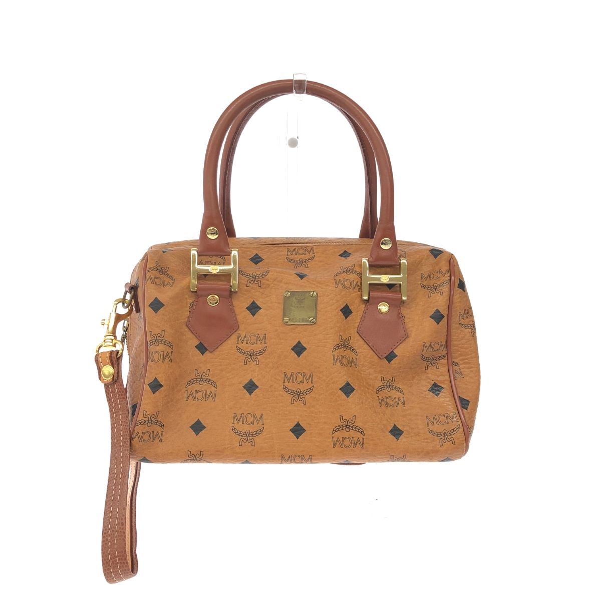MCM エムシーエム 2WAY ボストンバッグ キャメル PVC レディース 240001146302