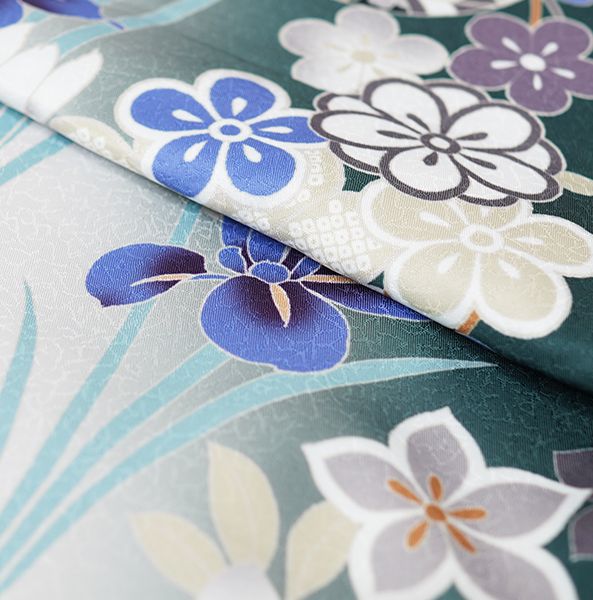 【最終値下げ】ミズノ　ネオヴィスタ2　27.5cm 振袖 着物 単品 合繊 仕立て上がり HL アッシュエル 絵羽柄 深緑色