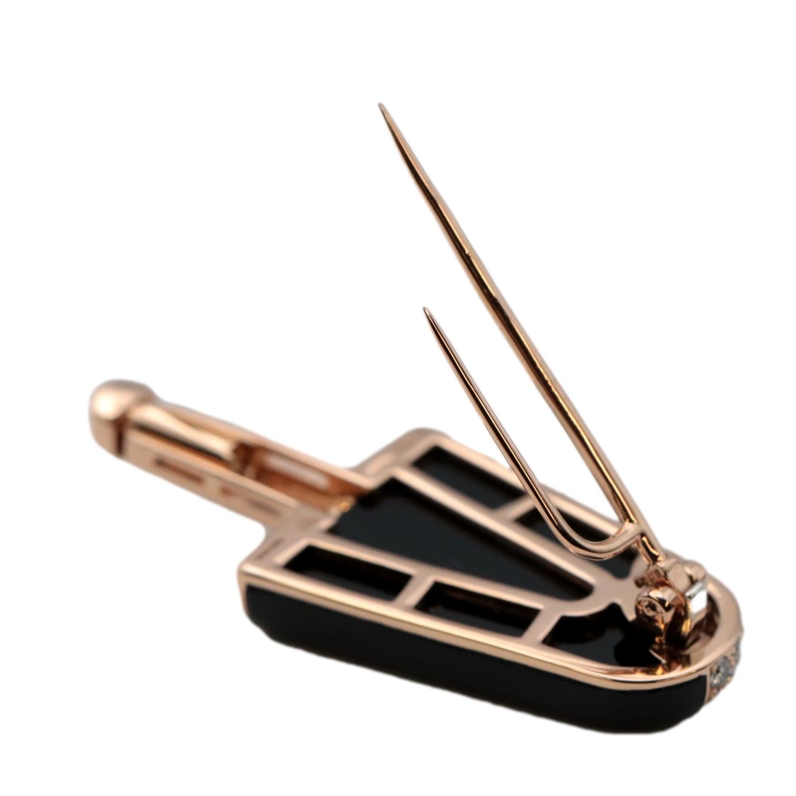 美品 ブルガリ ジェラーティ ブローチ ダイヤモンド オニキス Au750