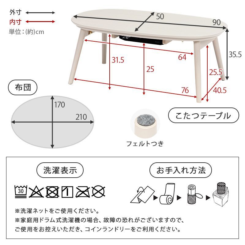 こたつ2点セット こたつ＋うす掛け布団
