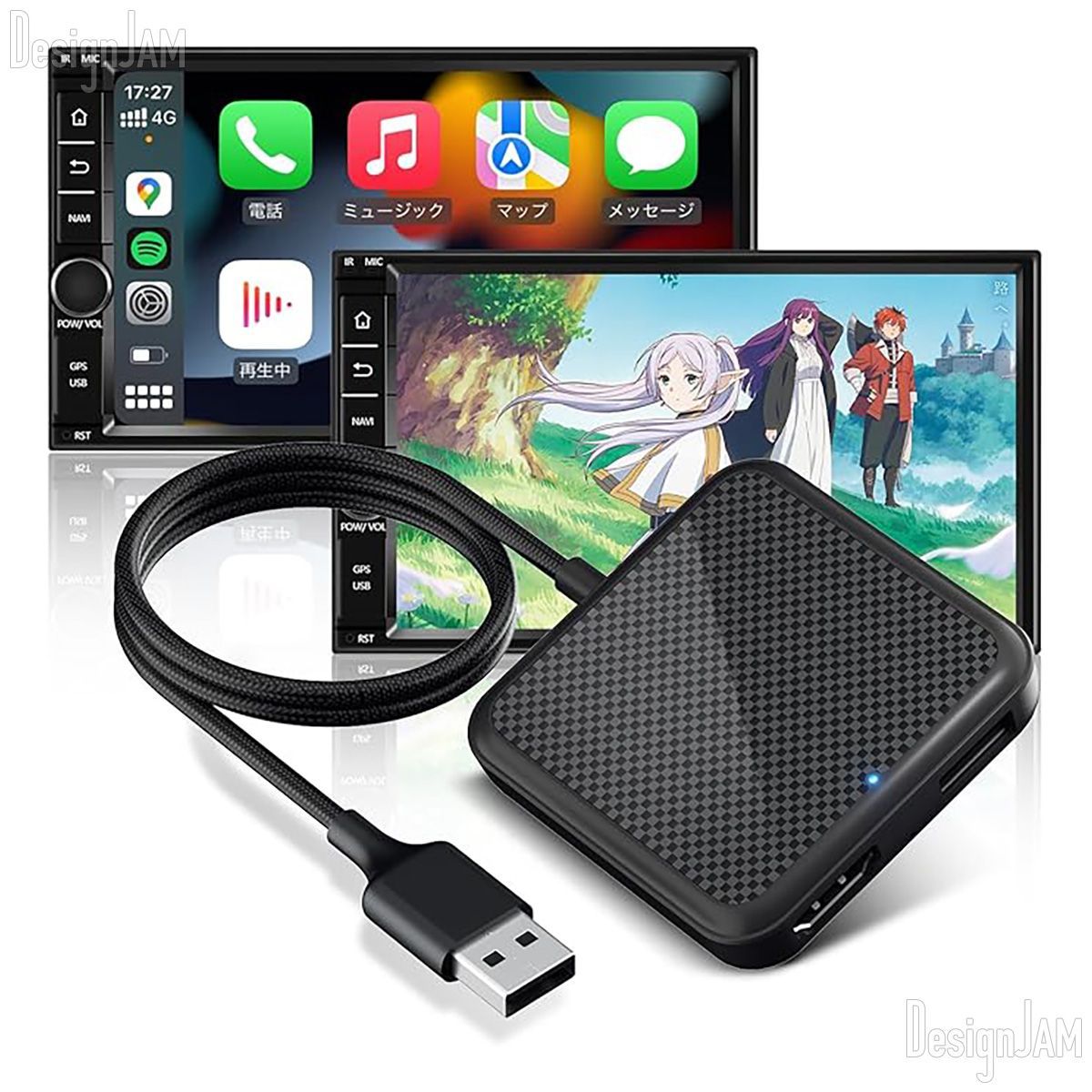 DJ24000052 Nerrcilo 2-in-1 Car TV Mate HDMI マルチメディアアダプター ワイヤレスCarPlay対応