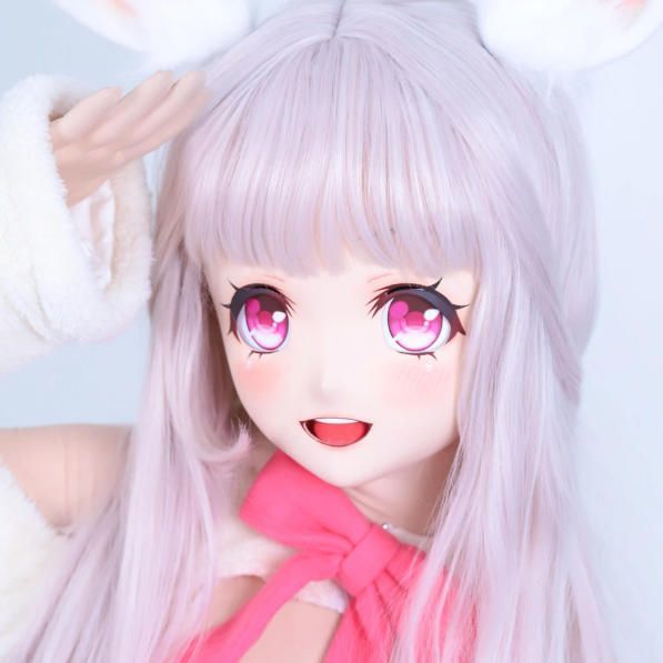 3|4マスク カツラ付き NO.1160 ドール ヘッドロリータ人形 コスプレ 全頭面 変身 仮装 着ぐるみ 二次元 コスチューム