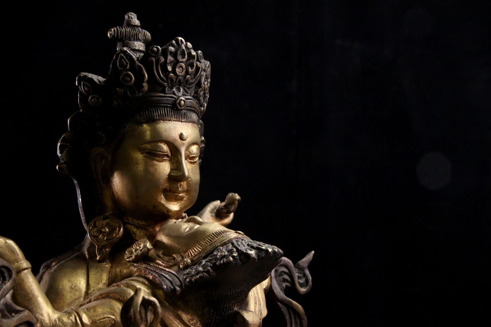 △60G848△仏教美術/チベット密教・古銅製歓喜仏・仏像坐像歓喜天 仏教