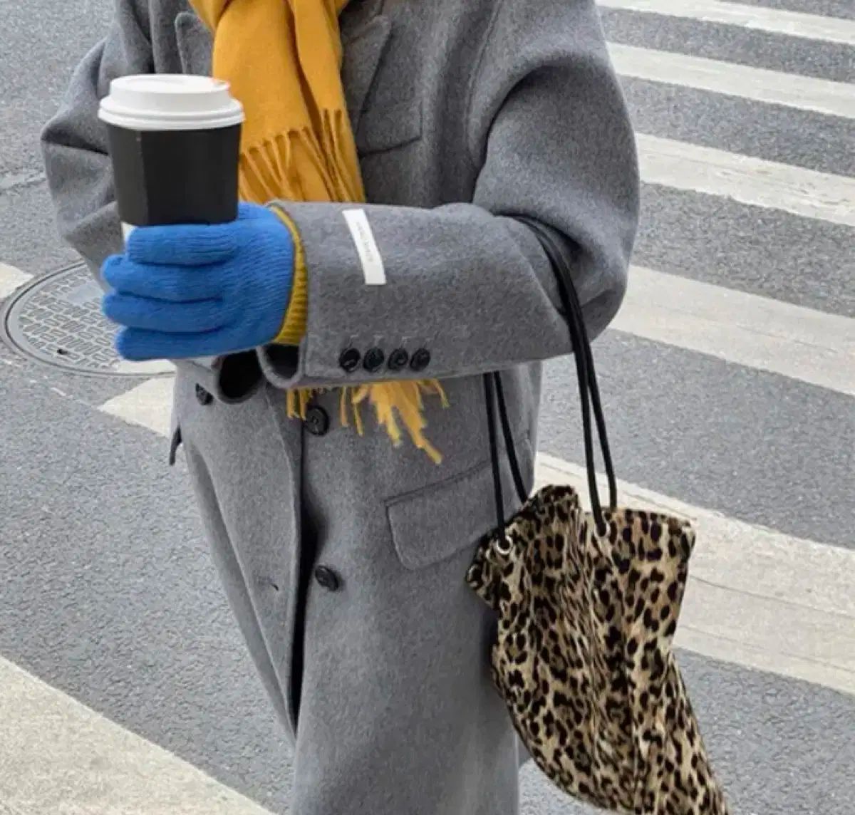 ほぼ オーバーサイズ ウール ハンドメイド ロング コート free 55 77