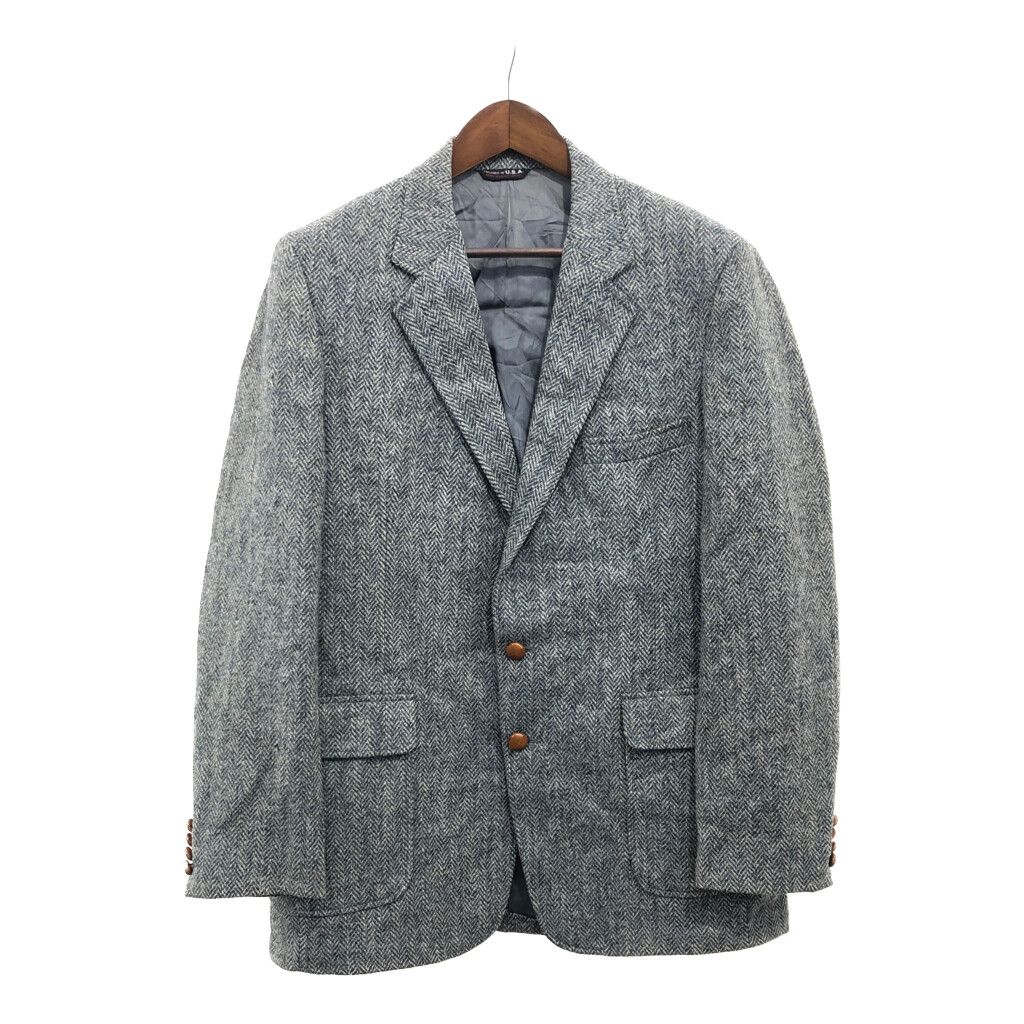 80年代 USA製 Harris Tweed ハリスツイード テーラードジャケット