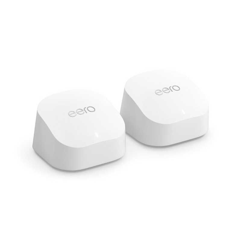 送料無料 ♥ 未開梱 Amazon eero 6＋ メッシュwifi システム|AX3000|1.0Gbpsイーサネット|最大wifi範囲280m2|同時接続デバイス約75台|2ユニット Wi-Fi 6 ax ホワイト B0CX3CVLTX