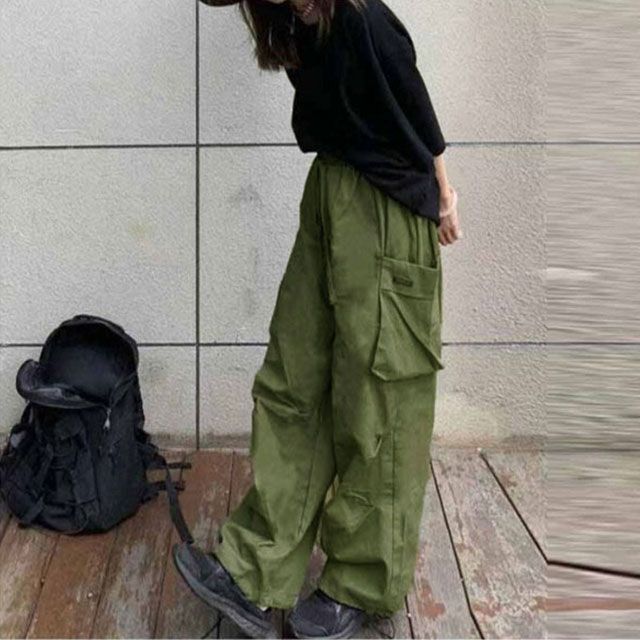 送料無料 カーゴパンツ レディース ワイドパンツ カジュアル ジョガーパンツ イージーパンツ サイドポケット ロングパンツ ルーズ ゆったり ボトムス 大きいサイズ 体型カバー カジュアル 春秋 お洒 sam331