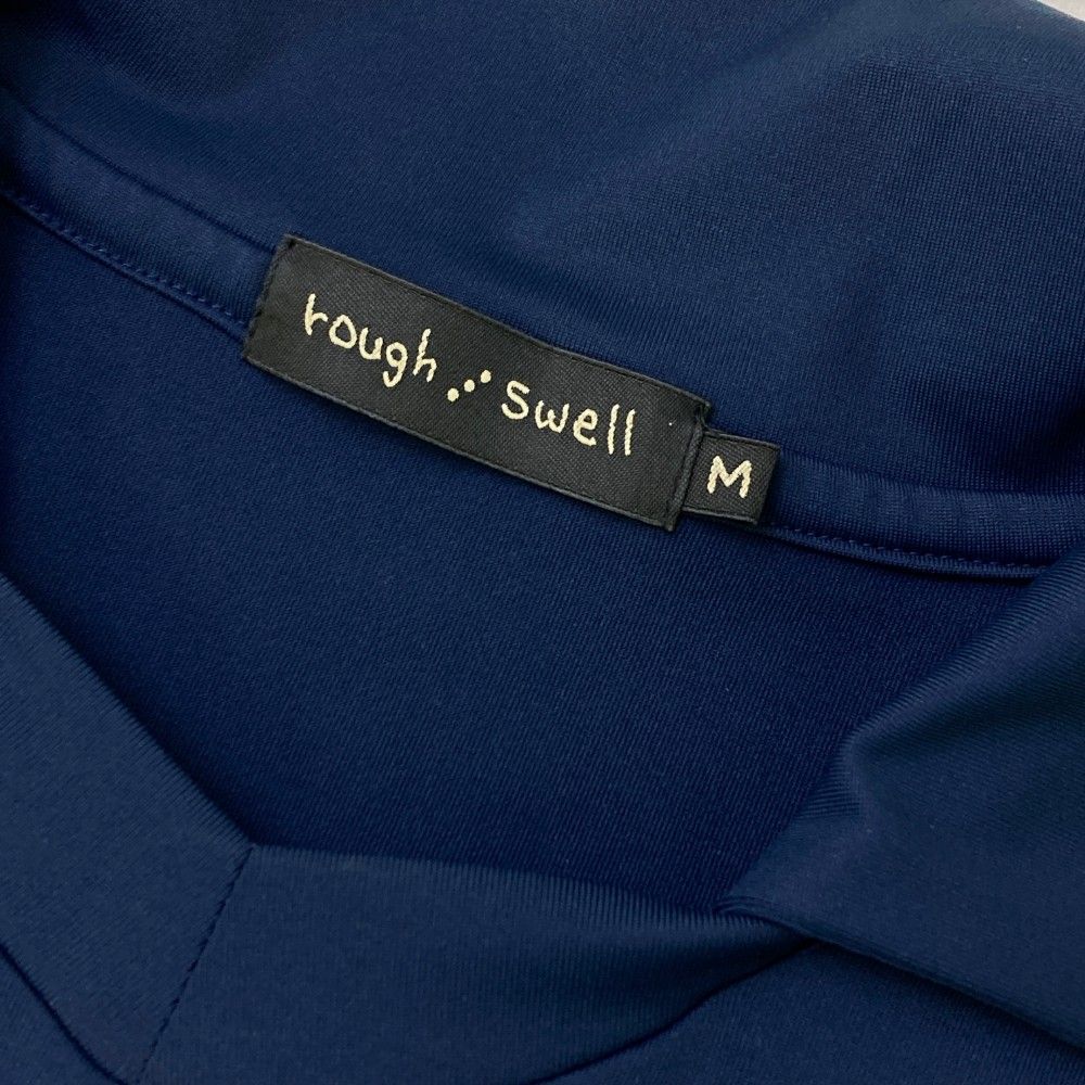 サイズ：M ROUGH&SWELL ラフアンドスウェル 襟付 半袖Tシャツ ネイビー