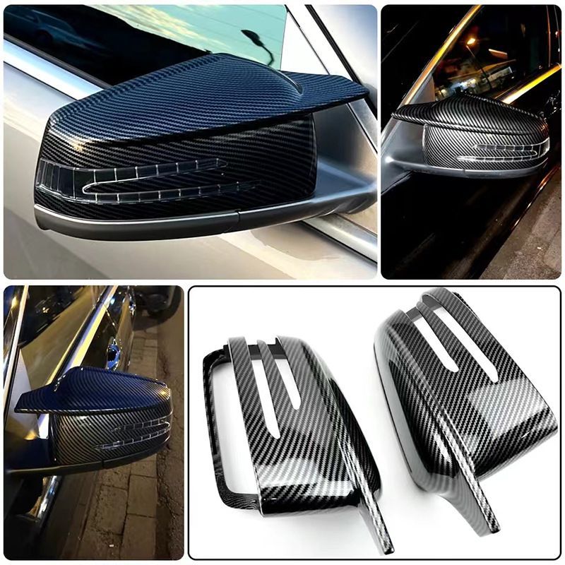 限定アイテム入荷。 メルセデス ベンツ A W176 W246 W204 W212 C117 C228 X204 対応 ドアミラー フレーム カバー 牛角スタイル 亮黒 カーボン調 【正規品取扱店舗】