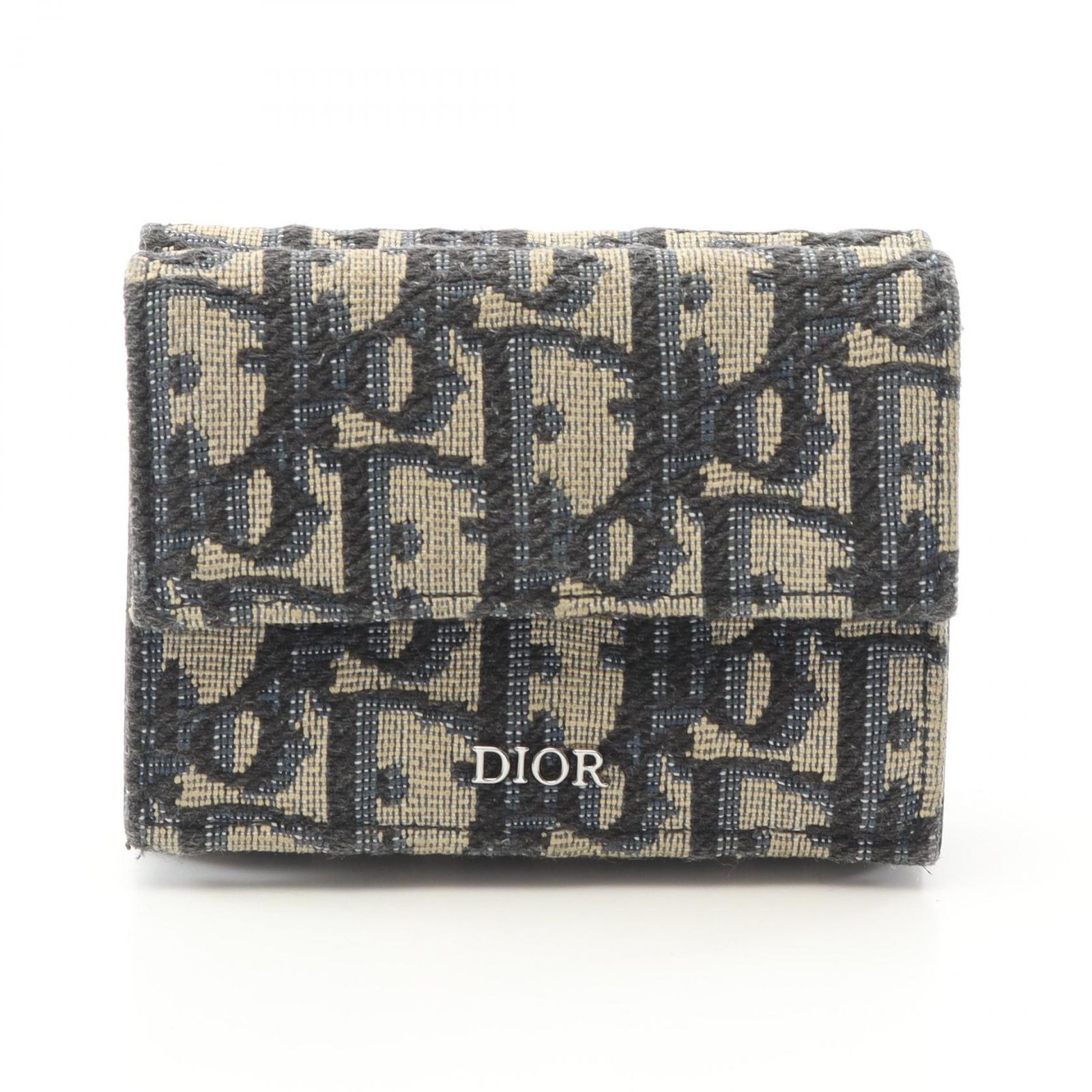 ディオール Dior 三つ折り財布 オブリーク ジャカード ベージュ