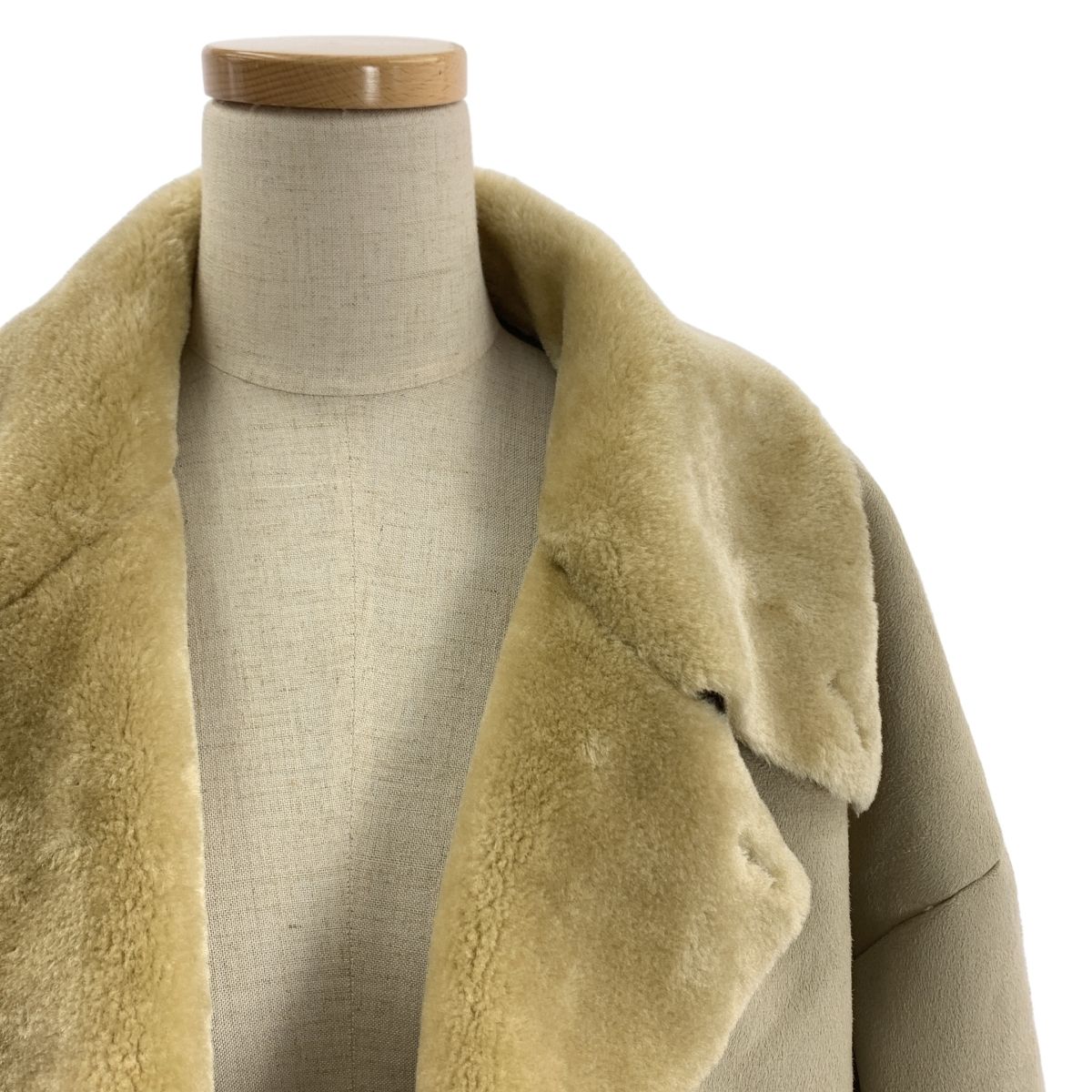 N.HOOLYWOOD エヌハリウッド 2025AW ムートンライク ボタンレス オーバー ハーフコート 40 ベージュ メンズ