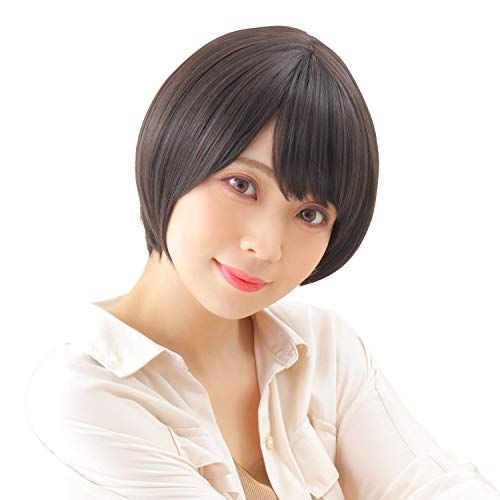 ブラウニーブラック_マニッシュショート Party City マニッシュショート ハロウィン ウィッグ カツラ コスプレ ブラウニーブラック 黒髪 (WIGGY RICH) 仮装 コスチューム フリーサイズ